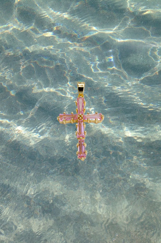 Pink Cross Charm