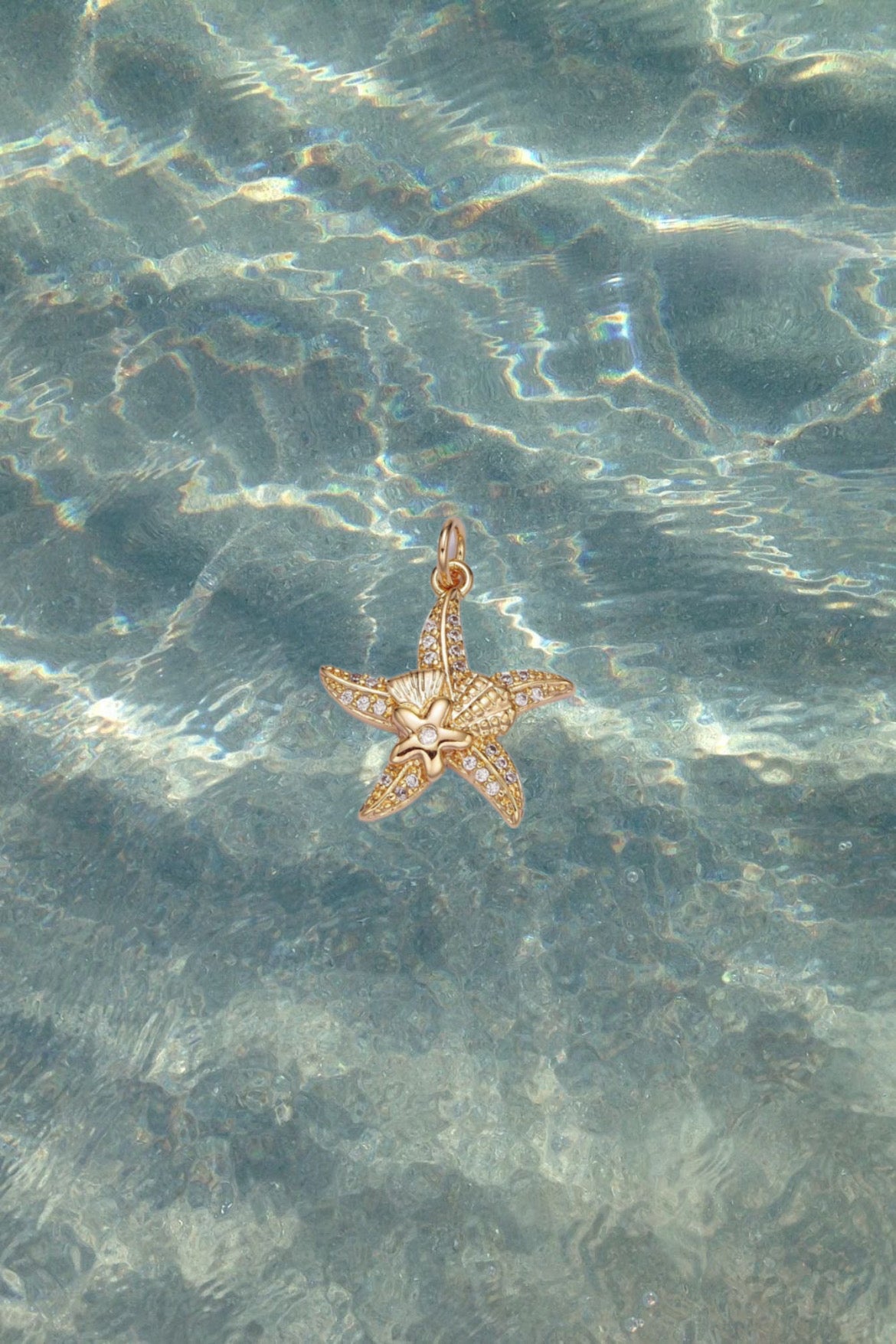 Gold Starfish & Shell Charm