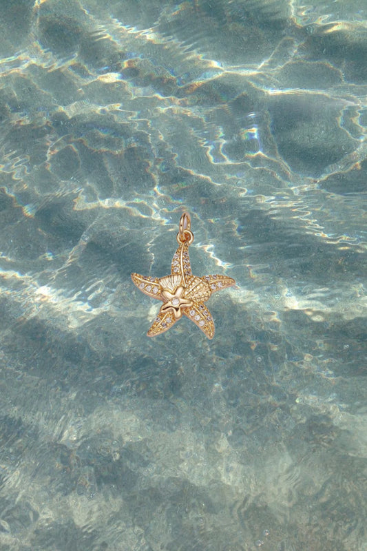 Gold Starfish & Shell Charm
