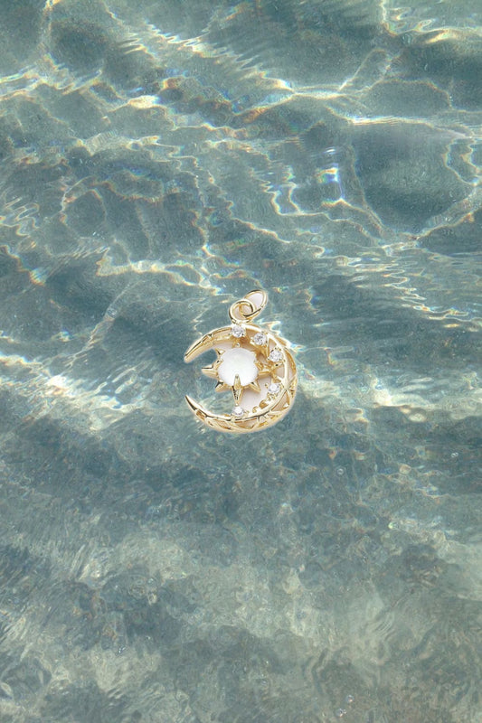 Opal Moon Charm