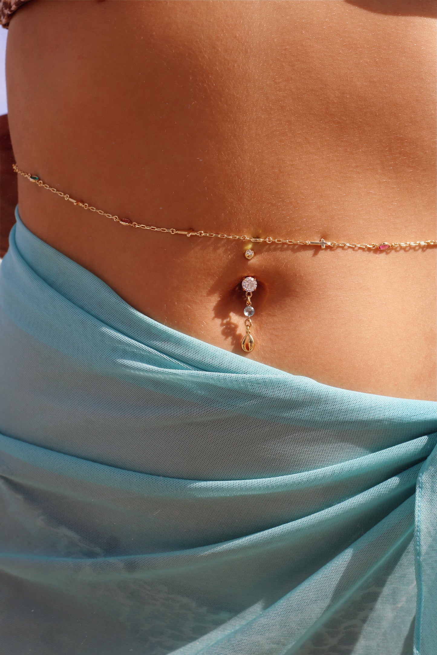 Radiant Cross Waist Chain/ Necklace