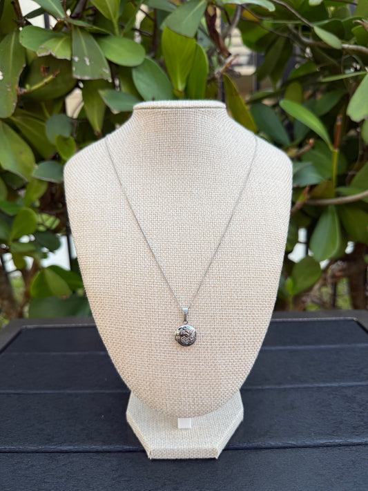 Silver Flower Locket Necklace