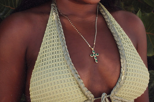 Emerald Cross Necklace