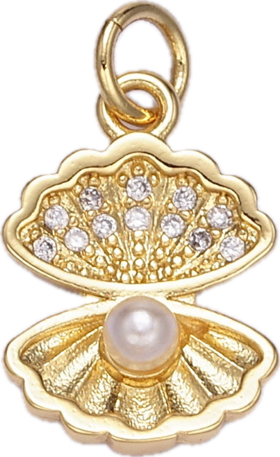 Clam Shell & Pearl Charm